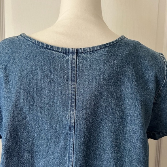 CB Casual Blue Midi Dress Scoop Neck Short Sleeve - Picture 8 of 15